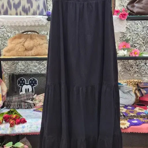 [BUNJANG] Uniqlo 100% Cotton Tiered Camisole Long Dress / 유니클로 면 100% 티어드 끈나시 롱원피스 (66 77)