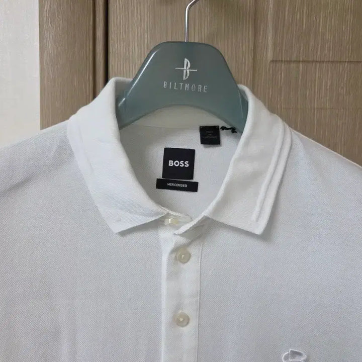 [BUNJANG] BOSS Merised Cotton Polo T-Shirt White L / 보스 메르세라이즈드 카라티 L