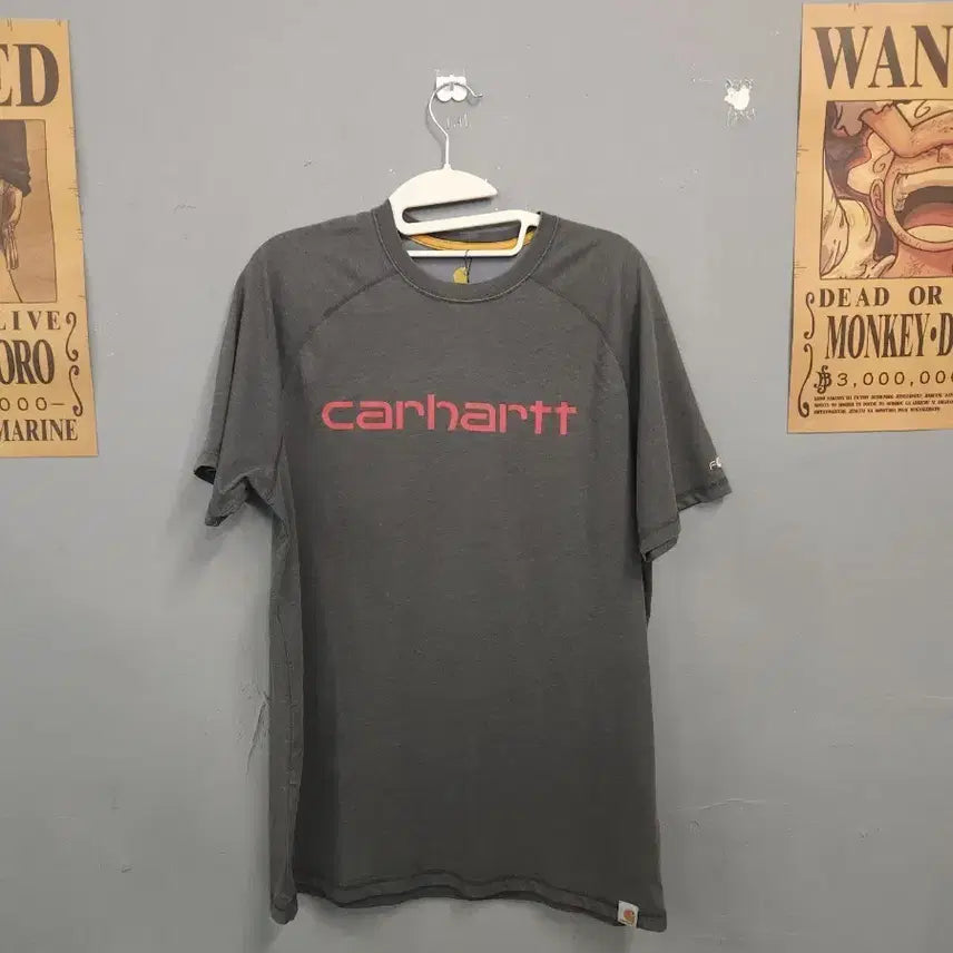 [BUNJANG] Carhartt Gray Logo Short Sleeve T-Shirt / 칼하트 회색 로고 반팔티셔츠