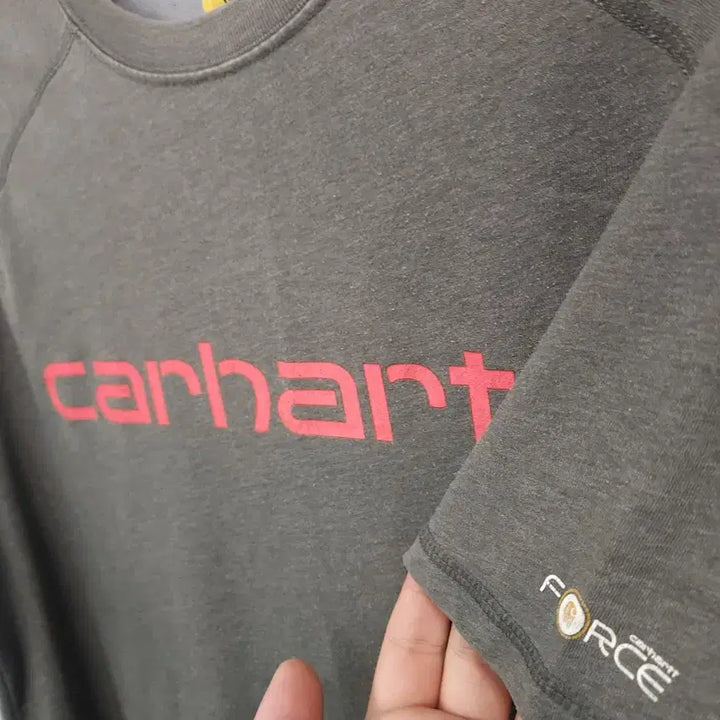 [BUNJANG] Carhartt Gray Logo Short Sleeve T-Shirt / 칼하트 회색 로고 반팔티셔츠