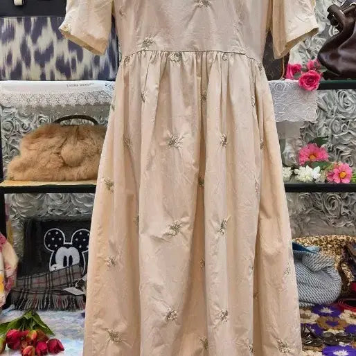 [BUNJANG] DAZY 100% Cotton Crinkled Long Dress / DAZY 면 100% 바스락 롱원피스 (55 66)