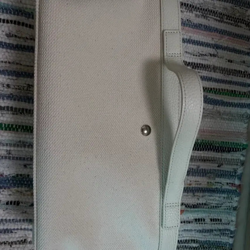 [BUNJANG] Kinder Salmon Poshall Canvas Tote Bag Ivory Small / 킨더살몬 포셀 캔버스 토트백 아이보리 스몰
