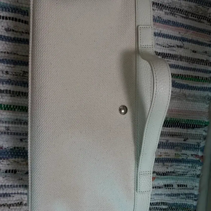 [BUNJANG] Kinder Salmon Poshall Canvas Tote Bag Ivory Small / 킨더살몬 포셀 캔버스 토트백 아이보리 스몰