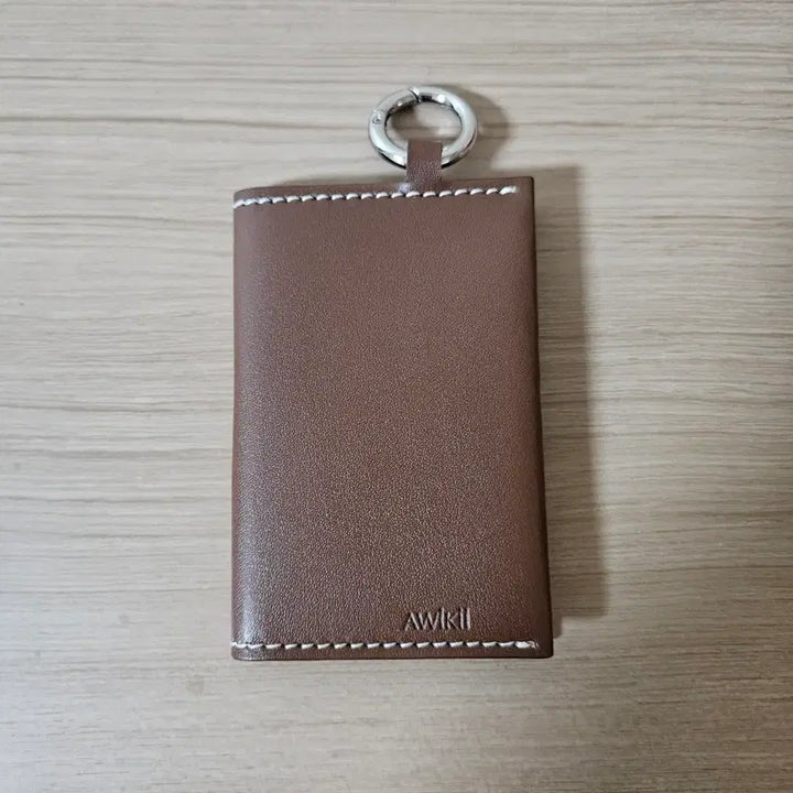 [BUNJANG] Awwki Eco-friendly Apple Leather Card Wallet Keychain Brown / [새상품] 어위키 친환경 사과가죽 카드지갑 키링 브라운(정가4.5)