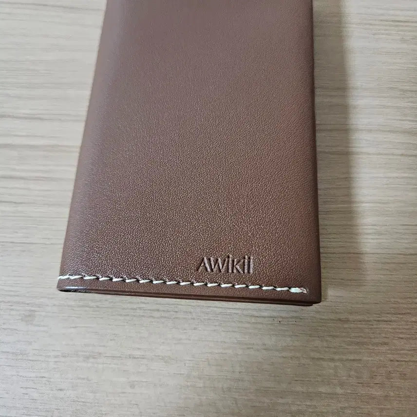 [BUNJANG] Awwki Eco-friendly Apple Leather Card Wallet Keychain Brown / [새상품] 어위키 친환경 사과가죽 카드지갑 키링 브라운(정가4.5)
