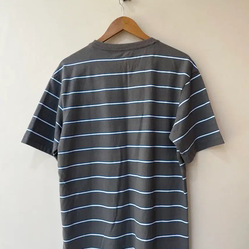 [BUNJANG] NINOMAXX Grey Striped Short Sleeve T-Shirt XL / NINOMAXX 회색 스트라이프 반팔 티셔츠 XL