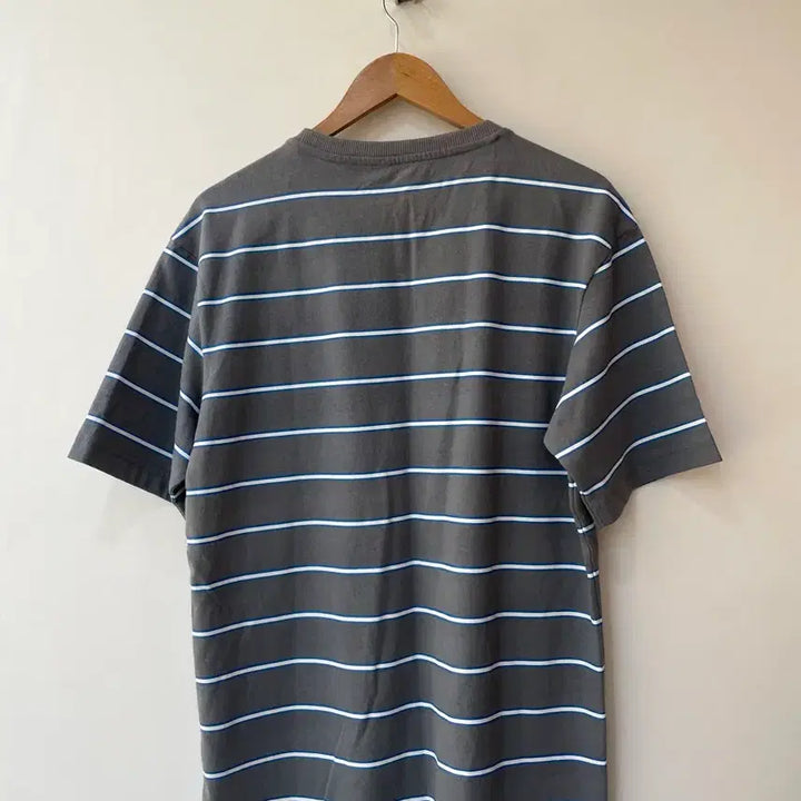 [BUNJANG] NINOMAXX Grey Striped Short Sleeve T-Shirt XL / NINOMAXX 회색 스트라이프 반팔 티셔츠 XL