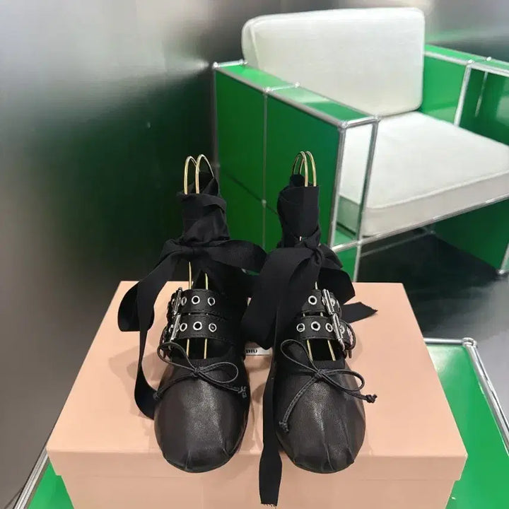 [BUNJANG] Miu Miu Ballerina Flat Shoes with Detachable Ribbon / 미우미우 발레리나 플랫 슈즈 리본 탈착식 37 / 235mm