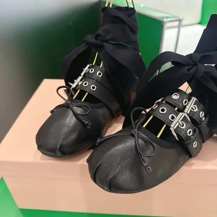 [BUNJANG] Miu Miu Ballerina Flat Shoes with Detachable Ribbon / 미우미우 발레리나 플랫 슈즈 리본 탈착식 37 / 235mm
