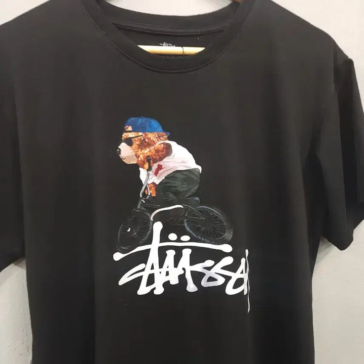 [BUNJANG] Stussy Bicycle Graphic Short Sleeve T-Shirt Black / 스투시 자전거 그래픽 반팔 티셔츠 블랙