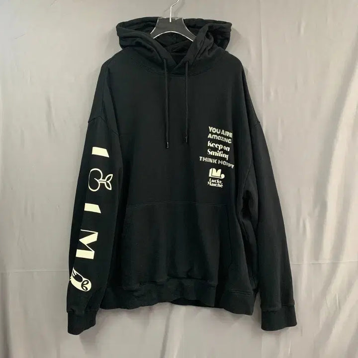 [BUNJANG] Lucky Chouette Printing Oversized Hoodie / M 럭키마르쉐 럭키슈에뜨 프린팅 오버핏 후드티