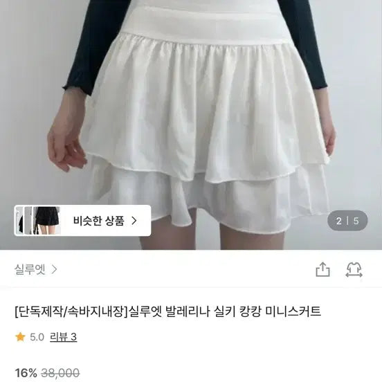 [BUNJANG] Silhouette Ballerina Ruffle Mini Skirt White / 실루엣 발레리나 캉캉 미니스커트 화이트