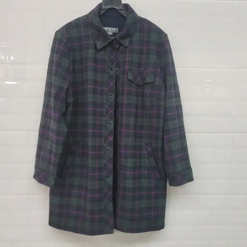 [BUNJANG] RIBON Check Long Shirt / RIBON 리본 체크 롱 남방