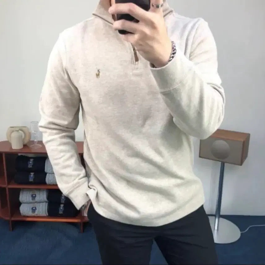 [BUNJANG] Polo Cotton Half-Zip Pullover (Unisex) / [무료배송/정품] 폴로 면 반집업 5colors 남녀공용