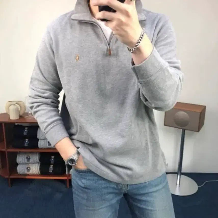 [BUNJANG] Polo Cotton Half-Zip Pullover (Unisex) / [무료배송/정품] 폴로 면 반집업 5colors 남녀공용