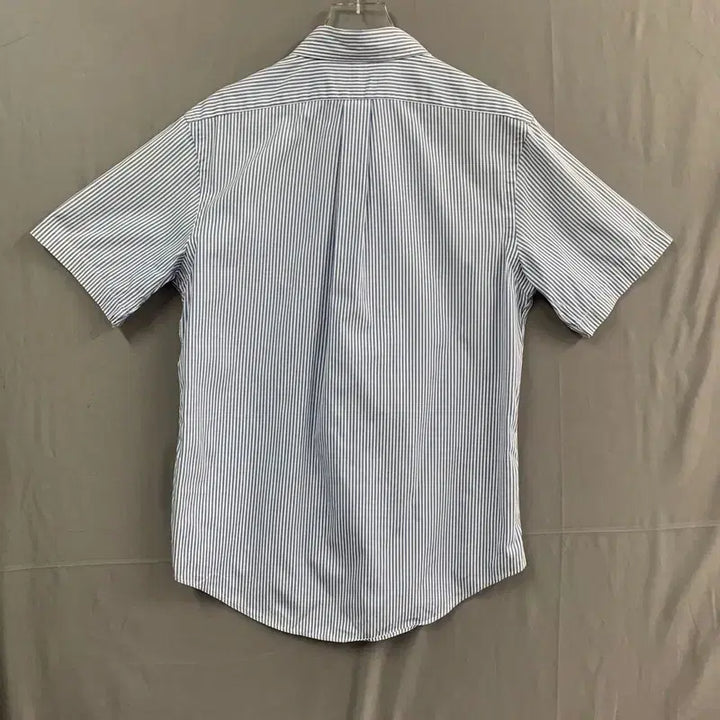 [BUNJANG] Polo Ralph Lauren Custom Fit Blue Stripe Short Sleeve Shirt / L 폴로랄프로렌 커스텀핏 블루 스트라이프 반팔 셔츠 남방