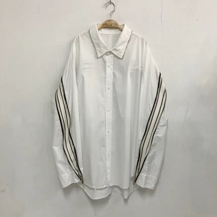 [BUNJANG] SYSTEM White Zipper Detail Shirt / 시스템 화이트 지퍼 포인트 셔츠