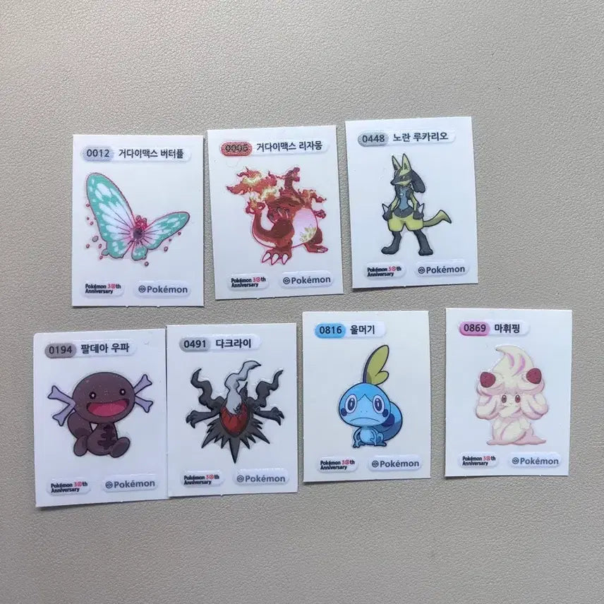 [BUNJANG] Pokemon 30th Anniversary Sticker - Gigantamax Butterfree, Charizard, Lucario / 포켓몬 30주년 띠부씰 거다이맥스 버터플 리자몽 루카리오