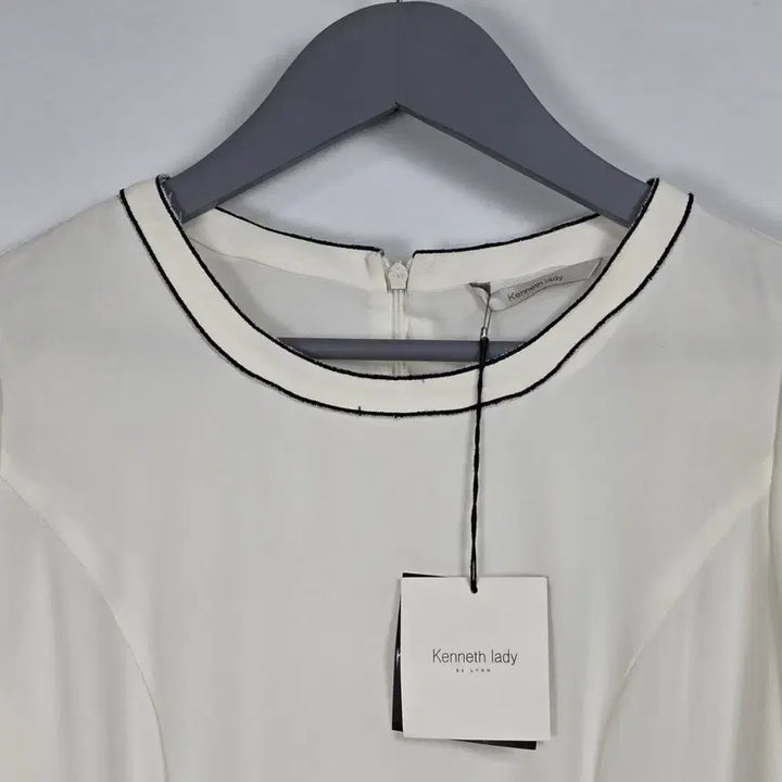 [BUNJANG] KENNETH LADY Houndstooth Check 7/8 Sleeve Dress Ivory / 새상품) 케네스레이디 하운즈투스체크 7부 원피스 아이보리 여95.0513