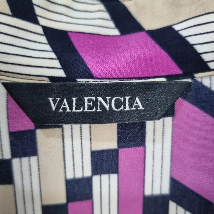 [BUNJANG] VALENCIA Pattern Blouse Purple Ivory / VALENCIA 패턴 블라우스 퍼플 아이보리