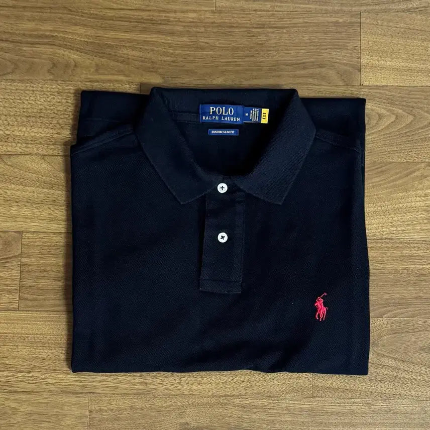 [BUNJANG] Polo Custom Slim Fit Mesh Polo Shirt Black M / 폴로 커스텀슬림핏 메시 폴로 셔츠 블랙 M