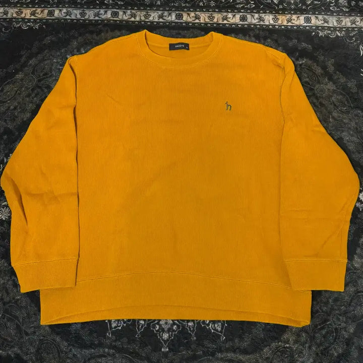 [BUNJANG] Hazzys Small Logo Sweatshirt Mustard Yellow Size 120 / 헤지스 스몰로고 맨투맨