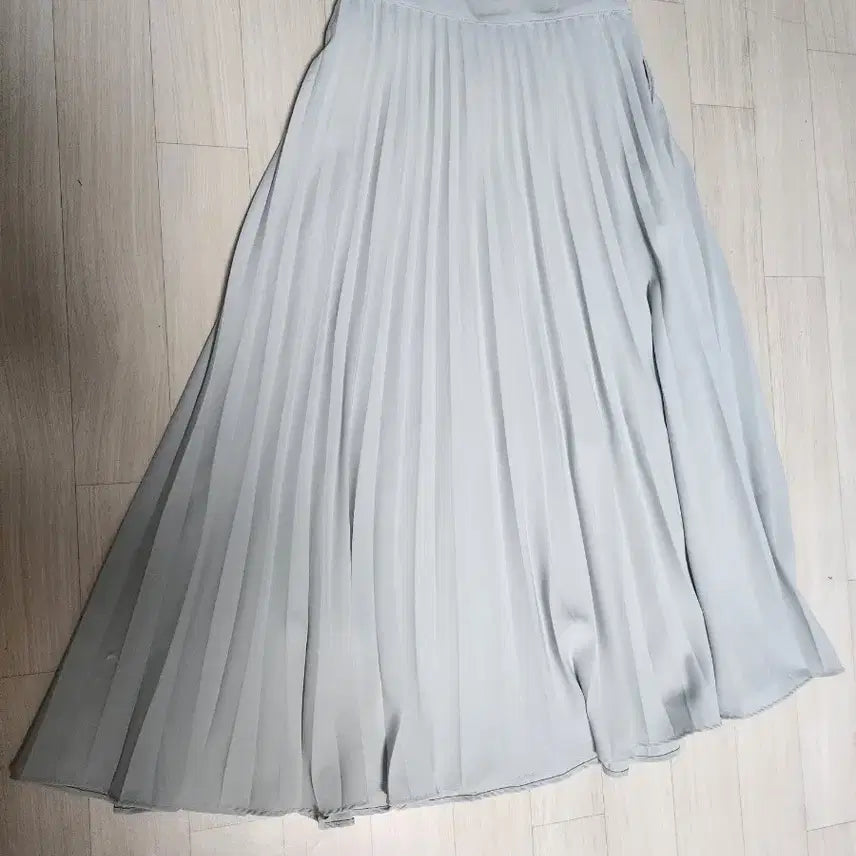 [BUNJANG] Mint Pleated Long Skirt / 민트색 플리츠 스커트