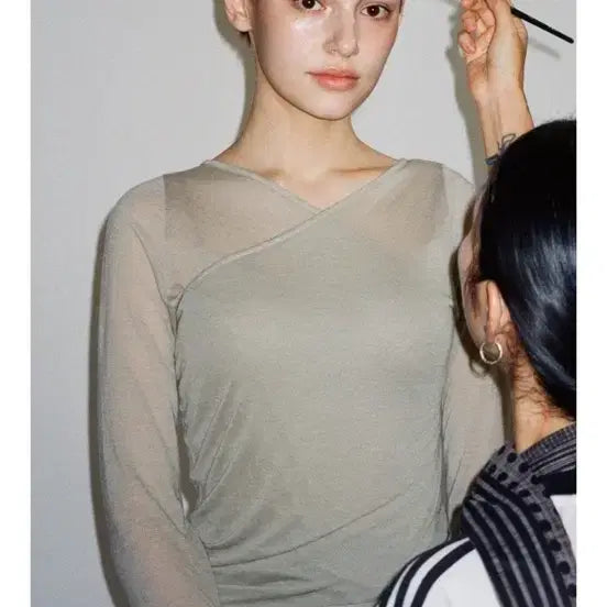 [BUNJANG] Forever One Shoulder Layered Top - Gray / 포에브 원숄더 레이어드탑 그레이