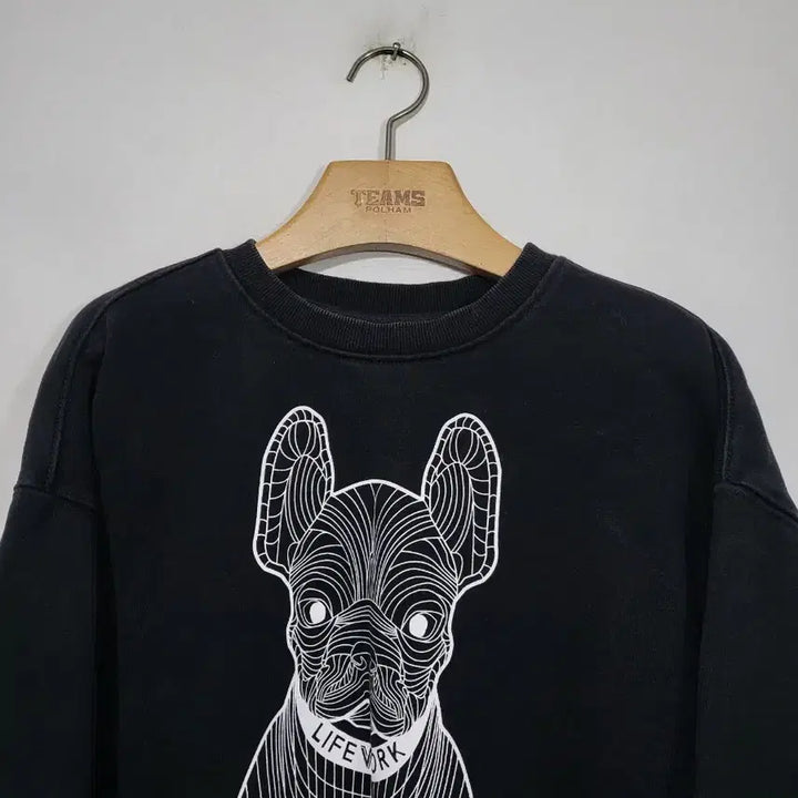 [BUNJANG] Lifework Black Dog Print Sweatshirt / 라이프워크 맨투맨 블랙