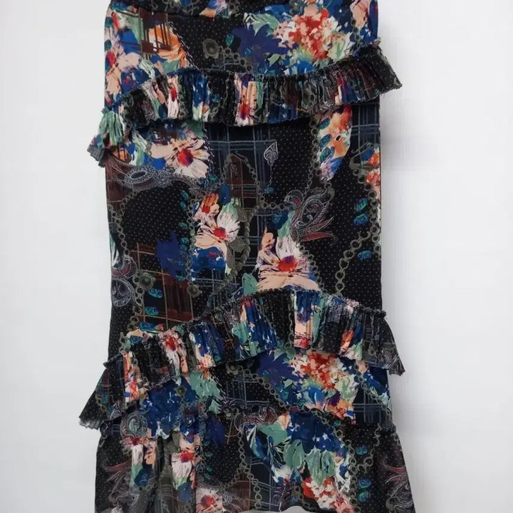 [BUNJANG] TIME Choonha Chiffon KkanKkang Long Skirt / 타임 TIME 춘하 쉬폰 캉캉 롱 스커트 61 33-55
