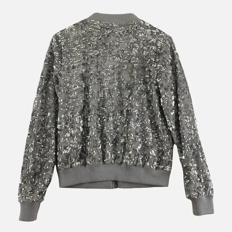 [BUNJANG] DKNY Sequin Jacket / DKNY 실버 여자 스팽글 자켓 S M9572