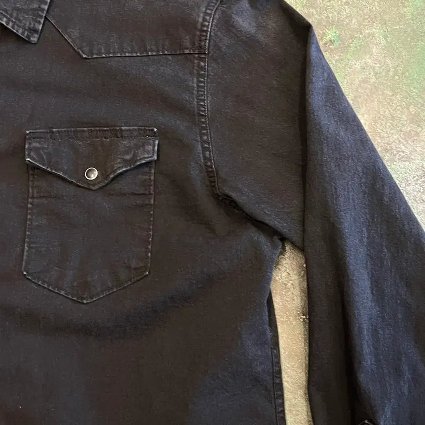 [SOLD OUT] [L] Wrangler 블랙 웨스턴 스냅버튼 랭글러 셔츠