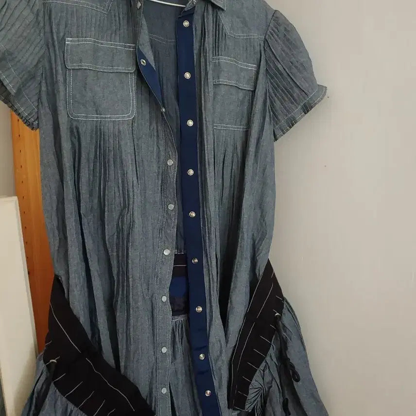[BUNJANG] Sacai Blue Denim Shirt Dress / 사카이 데님 셔츠 원피스 블루 데님원피스