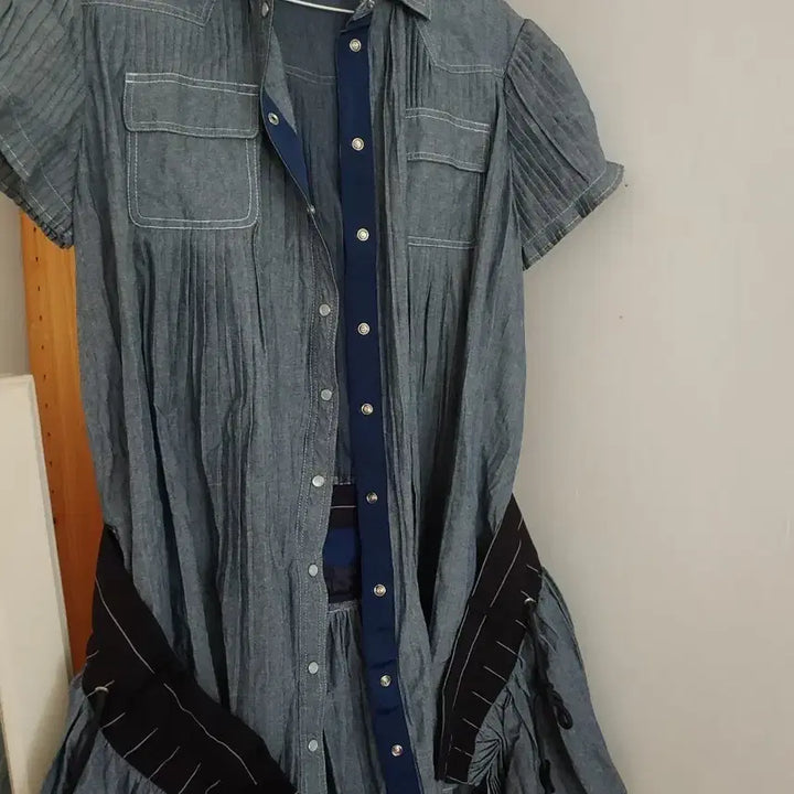 [BUNJANG] Sacai Blue Denim Shirt Dress / 사카이 데님 셔츠 원피스 블루 데님원피스