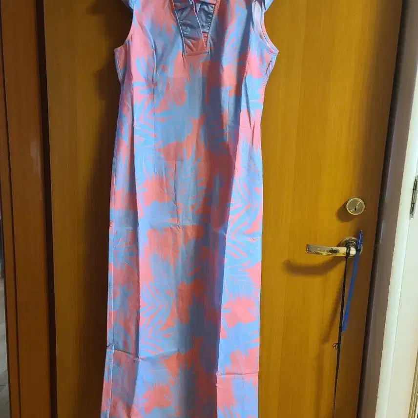[BUNJANG] Hawaiian Long Dress Pink/Blue / 하와이안 롱 원피스 핑크/블루