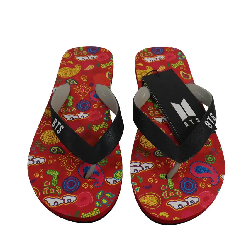[BUNJANG] BTS IDOL Official Flip Flop Sandals Red 240mm / BTS 방탄소년단 IDOL 공식 굿즈 플립플랍 샌들 레드 240
