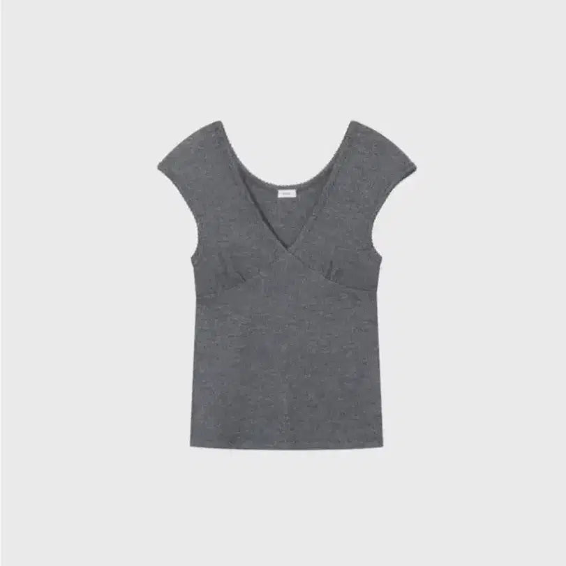 [BUNJANG] Monoha Scallop Cap Sleeve Top Grey / 모노하 scallop cap sleeve top grey