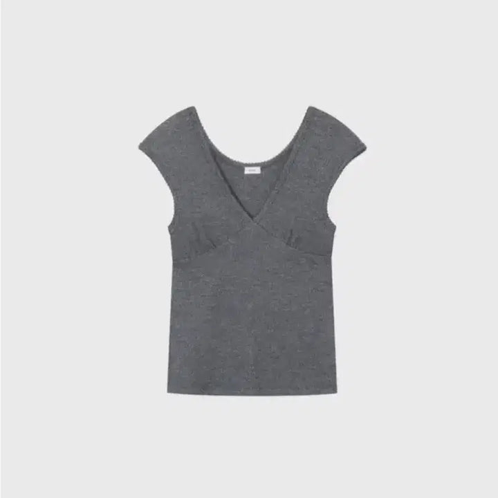 [BUNJANG] Monoha Scallop Cap Sleeve Top Grey / 모노하 scallop cap sleeve top grey