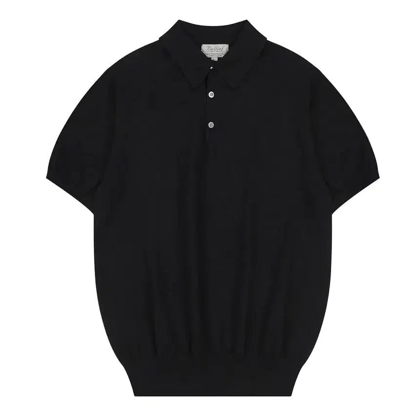 [BUNJANG] Belief Short-Sleeve Collar Knit T-Shirt / 벨리프 반팔 카라 니트 새제품 싸게 팔아요