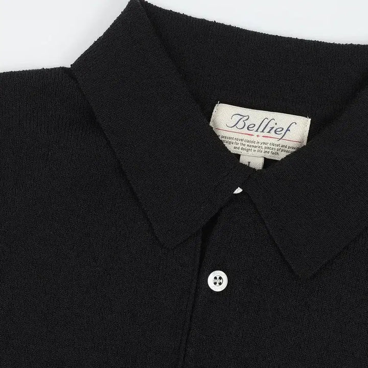 [BUNJANG] Belief Short-Sleeve Collar Knit T-Shirt / 벨리프 반팔 카라 니트 새제품 싸게 팔아요