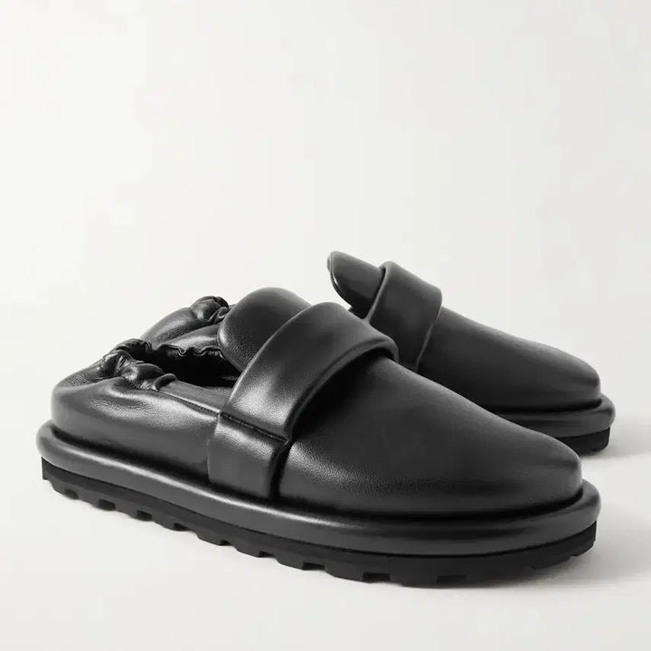 [BUNJANG] Jil Sander Puffy Padded Leather Mule Loafer Black / JIL SANDER 질샌더 퍼피 패디드 레더 뮬 로퍼 블랙