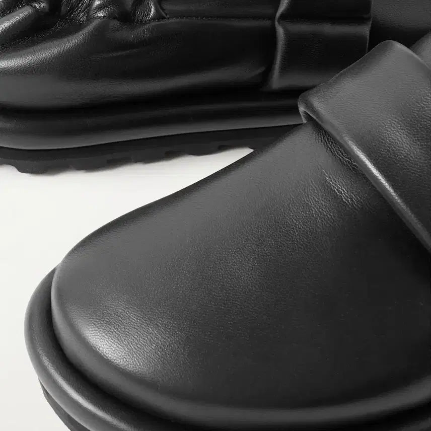[BUNJANG] Jil Sander Puffy Padded Leather Mule Loafer Black / JIL SANDER 질샌더 퍼피 패디드 레더 뮬 로퍼 블랙