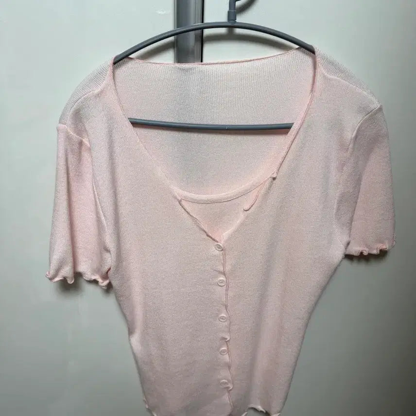 [BUNJANG] Pink Summer Knit Cardigan / 핑크색 여름 니트가디건