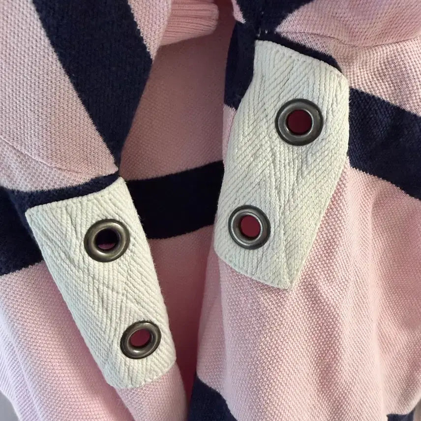 [BUNJANG] Polo Ralph Lauren Pink Stripe Short Sleeve Polo Shirt / 폴로 랄프로렌 핑크 스트라이프 반팔 카라티