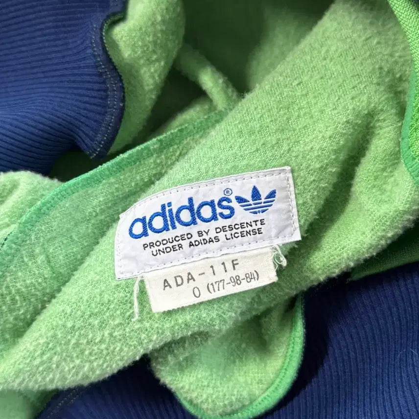 [BUNJANG] Adidas West Germany 80s Hooded Zip-Up Jacket Green Navy / 아디다스 80s 서독제 후드집업 그린 네이비