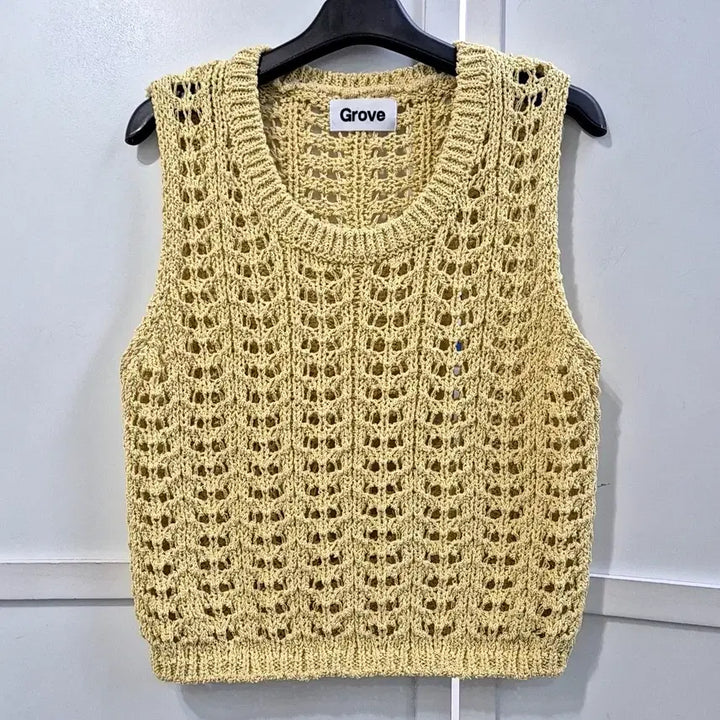 [BUNJANG] Grove Crochet Knit Vest / 그로브 크로셰 니트 베스트