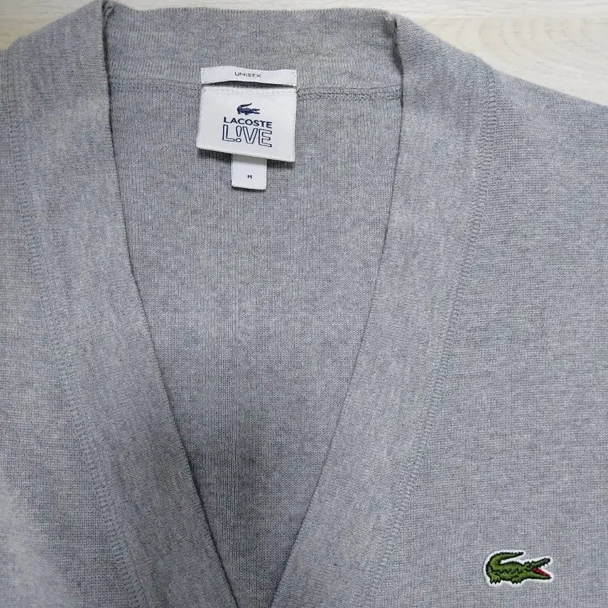 [BUNJANG] Lacoste Live Grey Cardigan / 라코스테 라이브 그레이 가디건