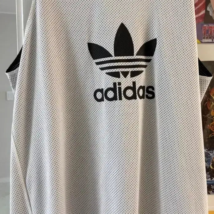 [BUNJANG] Adidas Reversible Mesh Basketball Jersey White / 아디다스 메쉬 농구 유니폼 화이트 (리버시블)
