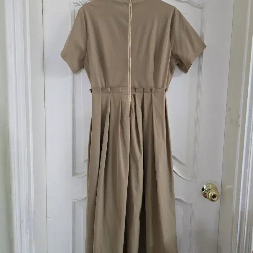 [BUNJANG] Khaki Beige Crisp Fabric Long Dress / 진베이지 바스락원피스