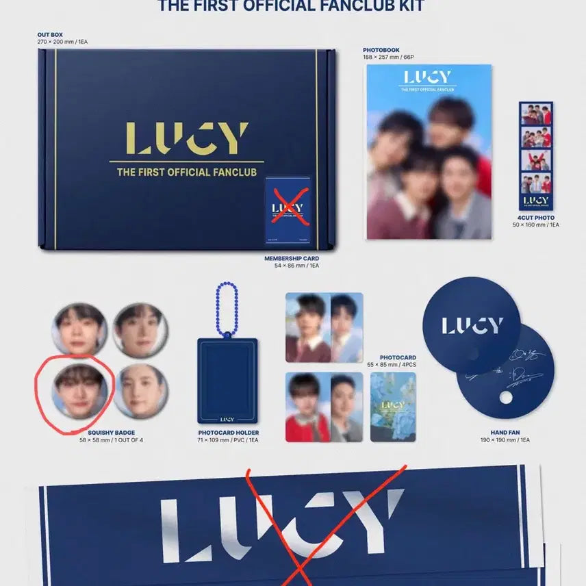 [BUNJANG] LUCY Walwal Club 1st Generation Official Kit Wonsang Badge / LUCY 루시 팬클럽 왈왈이 1기 공식 키트 원상 배지